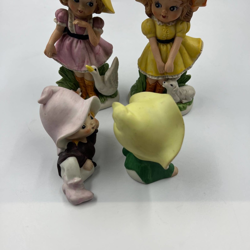 Vintage Flower Forest Fairy Lot 4 Ceramic Cottage Core Decor Figurines - Picture 5 of 8